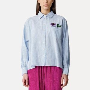 Forte Forte Jaguar De Lua Striped Poplin Shirt Size 1